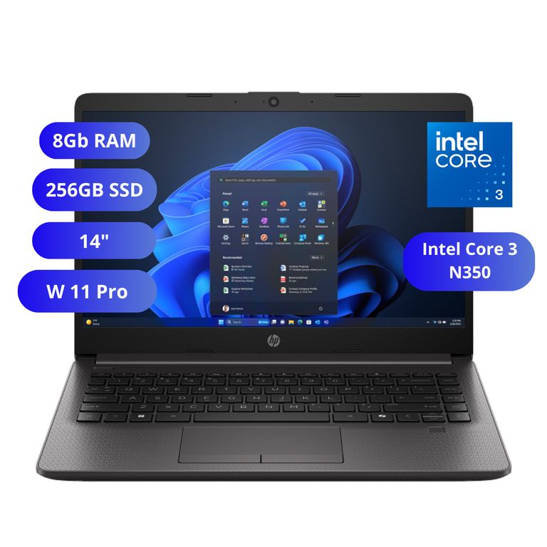 Laptop 240RT G9 14" Intel Core 3 8GB RAM 256GB SSD Windows 11 Pro