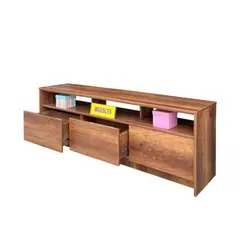 TEMEL - Aparador Bosfo Color Caramelo con 3 Cajones y Repisas para Sala -