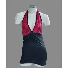 GENERICO - Mini Vestidos Cortos SExy Para Mujer NEGRO abajo con Lentejuela Cereza talla S M DEALCOBA