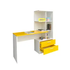 TEMEL - Escritorio con estante Amarillo - Centro de estudios Escritorio Escolar