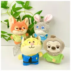 GENERICO - Set de 4 llaveros Zootopia Peluche