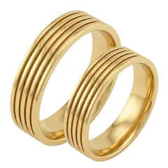 GENERICO - Anillo Aro Unisex Diseño Cinta Joya Acero Dorado