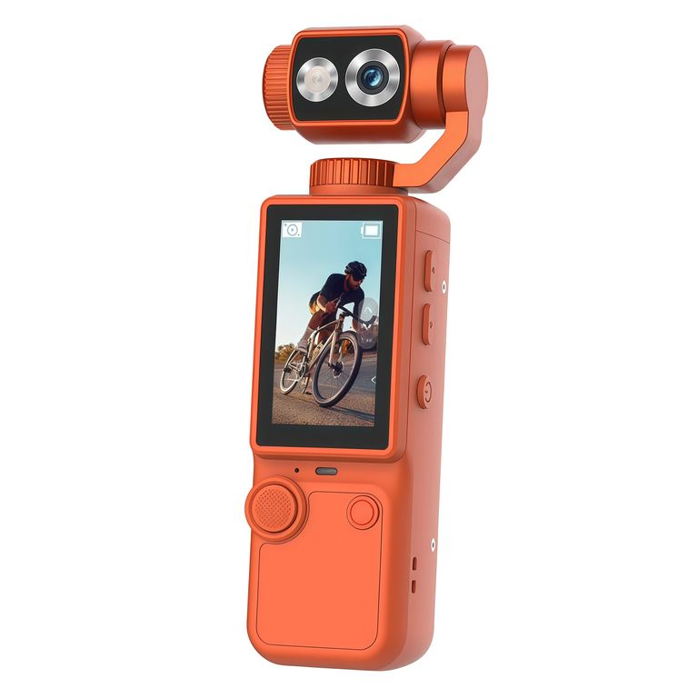 Cámara de mano 4K Lente gira 180° Luz relleno 500MP 32GB + trípode Para Vlogs