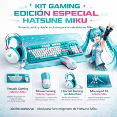 ASUS - Kit Gaming TUF Hatsune Miku Teclado Mecánico RGB, Mouse, Audífonos, Mousepad, Edición Especial