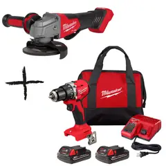 MILWAUKEE - Taladro percutor atornillador M18 + Amoladora M18 Fuell 3602-259-2880
