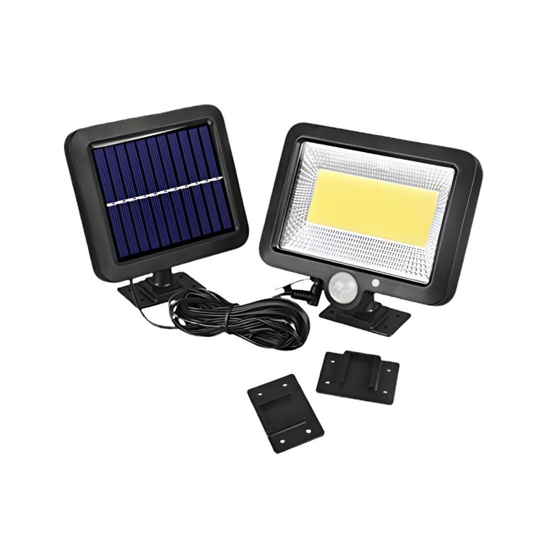 Reflector Solar LED con Sensor de Movimiento Exterior IP65 + Panel Independiente
