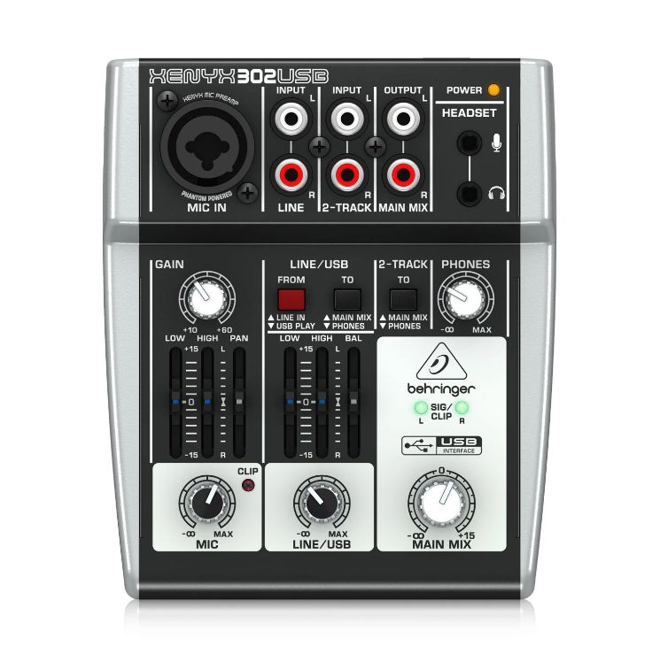Mezclador 2 Canales C/Interfaz de Audio/USB XENYX 302USB
