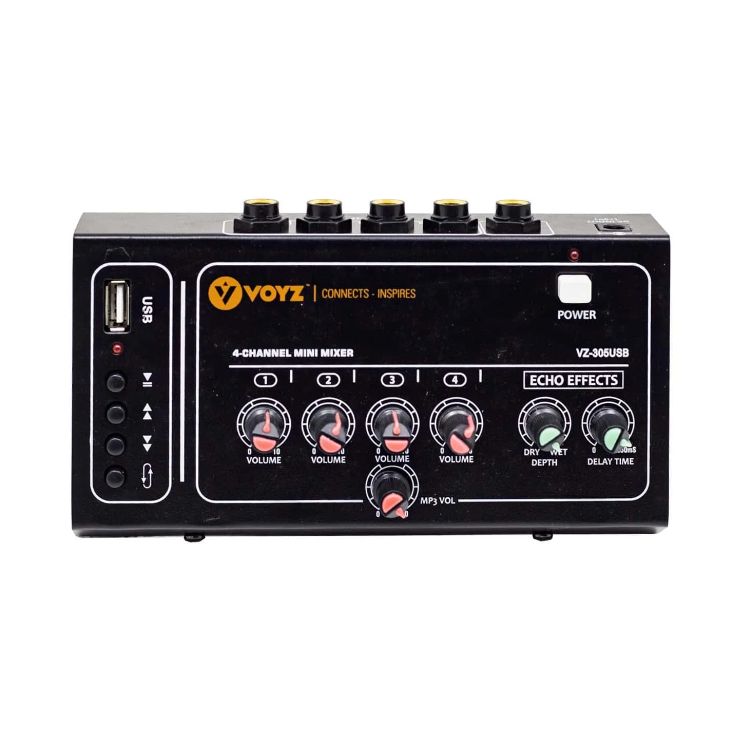 Mini Mezcladora de 4 Canales con Reproductor USB VZ-305USB VOYZ