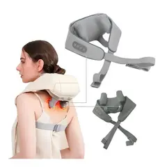 GENERICO - Masajeador Cervical Portátil Premium con Terapia de Calor y Carga USB