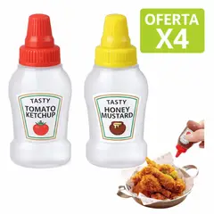 GENERICO - BOTELLA RECIPIENTE LONCHERA PARA SALSAS CREMAS CONDIMENTOS MINI DISPENSADOR SALSA COCINA