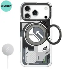 YOUNGKIT - Case para iPhone 17 Pro Max Cyberpunk 360° MagSafe - Blanco