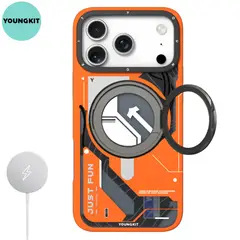 YOUNGKIT - Case para iPhone 17 Pro Max Cyberpunk 360° MagSafe - Orange