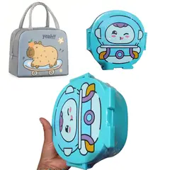 GENERICO - Lonchera termica bolso fiambrero + Taper 3 compartimentos