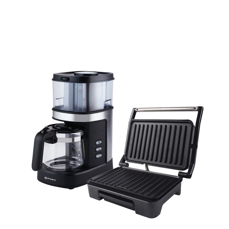 Combo cafetera moledora de Café para 4tz +Mini grill panini 750w
