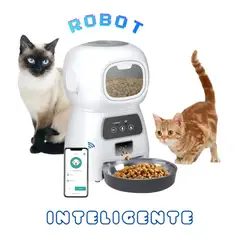 GENERICO - ROBOT GRABADOR de VOZ Dispensador de Comida INTELIGENTE para Mascotas