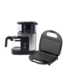 IMACO - Combo cafetera moledora de Café para 4tz +Sandwich grill 02 Panes
