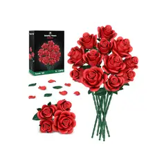 GENERAL - Red Roses Flower Bouquet Building Sets 670Pcs