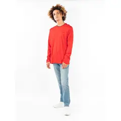 CALVIN KLEIN - CAMISETA LS LOGO TAPE SUEDED JERSEY CRE