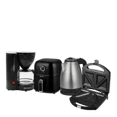 IMACO - Cuatricombo Freidora+Cafetera IECM608N+Hervidor+Sandwichera