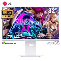 LG - Monitor Gaming 32G810SA-W 32 IPS Ultragear Smart webOS UHD 4K 144Hz 1ms Compatible G-Sync