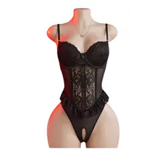 GENERICO - BODY LENCERIA DE ENCAJE SIEMPRE LISTA NEGRO