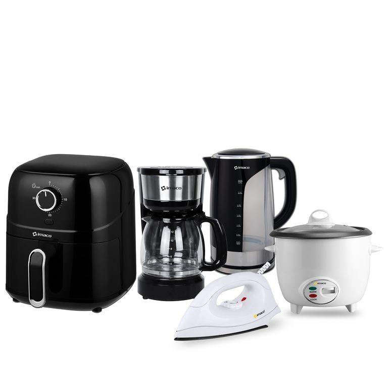 Penta-combo Freidora + Cafetera + Hervidor + Olla + Plancha