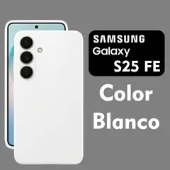 ASIA IMPORT - Case Silicone Compatible para Samsung S25 FE BLANCO con Marca