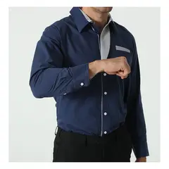 42AROZINA - Camisa casual a rayas con solapa para hombre