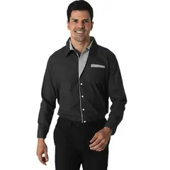 42AROZINA - Camisa casual a rayas con solapa para hombre