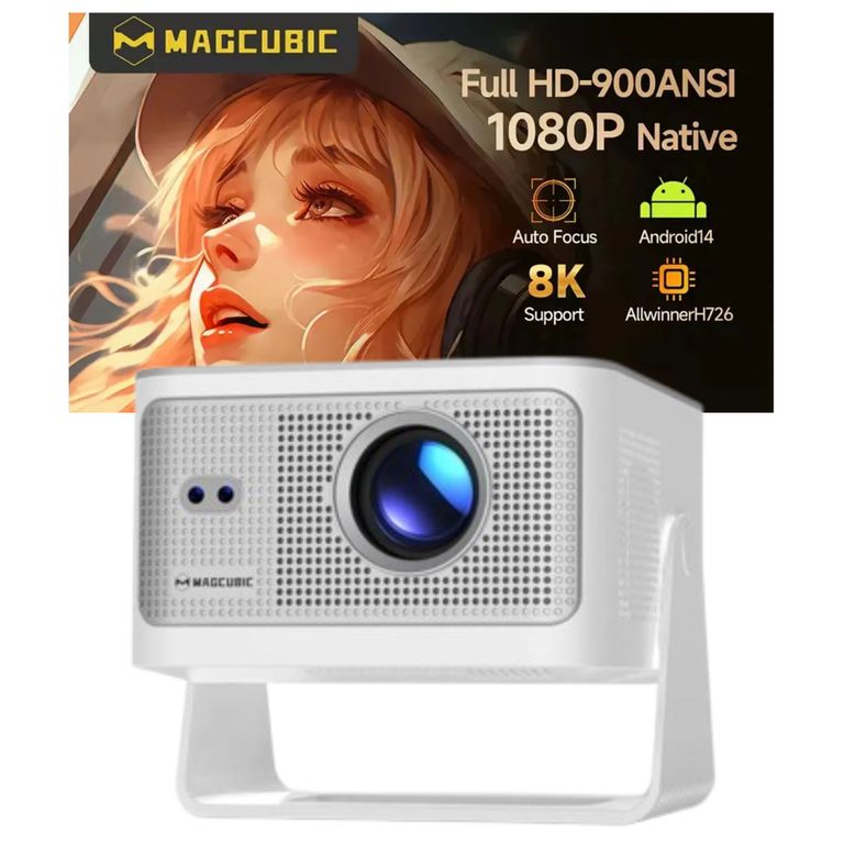 Proyector HY350 Max Magcubi Ansi900 8K Android14 Wifi Bluetooth