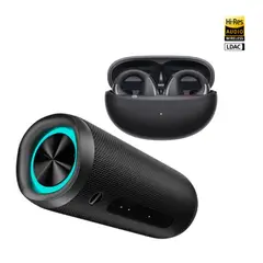 QCY - Combo Audífonos Inalambricos Crossky C30S Plateado + Speaker SP7