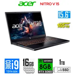 ACER - Laptop Nitro V 15 intel core i9-13900H Nvidia 8gb RTX5060 Ram 16gb Ssd 1tb 15.6" fhd 165Hz