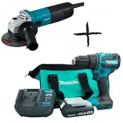 MAKITA - TALADRO PERCUTOR 18V BL-XPT + AMOLADORA 720WATTS MT DHP490-M9507