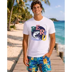 AQUA&MODA - Polo Clásico 100% Algodón Jersey 30-1 de Alta Calidad Tejido Fino Unisex AquaModa PERU Pesca PRUPCA1