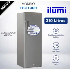 ILUMI - TF-3100H - Congelador Vertical 310Lts Gris Oscuro