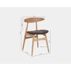 NIHM - SILLA COMEDOR HANS MADERA NATURAL & DARK BROWN