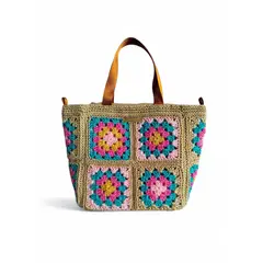 GENERICO - Tote Bag Valentis Explosión de Color Granny Square Edición Especial