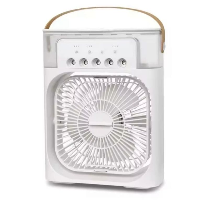 Ventilador Multifuncional Portátil Iluminación LED Recargable Aire Frio Escritorio Mesa Cocina