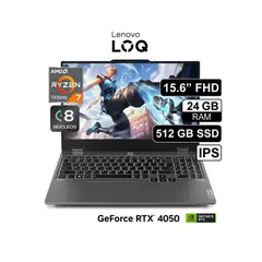 LENOVO - LAPTOP GAMER LOQ 15.6 RYZEN 7 7435HS 24GB RAM 512GB SSD V.6GB RTX 4050 144HZ GSYNC
