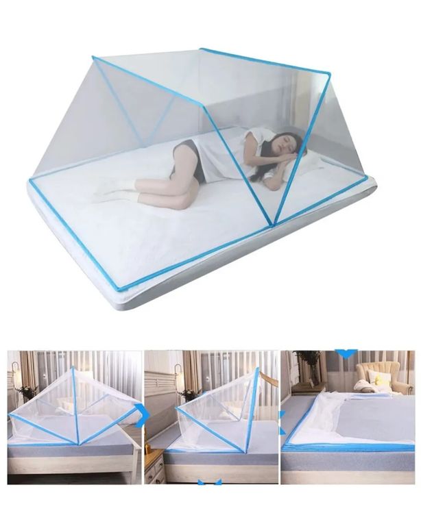 MOSQUITERO PLEGABLE PARA CAMA 2PLAZAS CELESTE