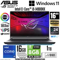 ASUS - Laptop ROG Strix G16 G615JMR Intel Core i9-14900HX 16GB RAM 1TB SSD RTX 5060-8GB 16" WUXGA