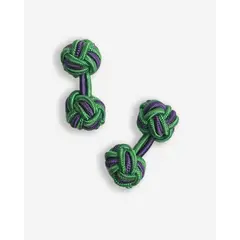 ANDREW'S TIES - Gemelos de Seda - Verde con Morado