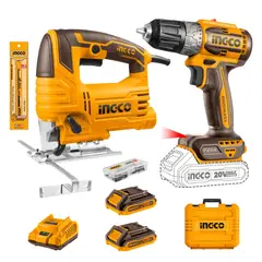 INGCO - Taladro atornillador 20v + Sierra caladora 570W