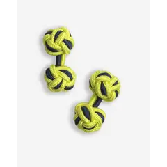 ANDREW'S TIES - Gemelos de Seda - Amarillo Lima con Azul