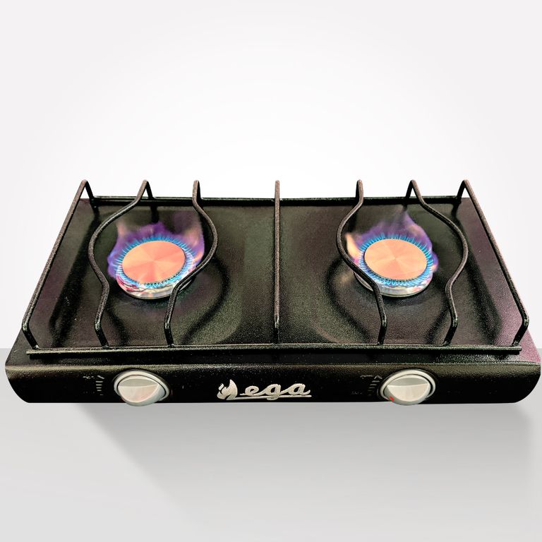 Cocina de Mesa 2 Hornillas a Gas Color Negro