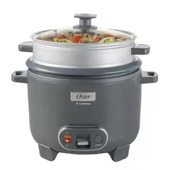 OSTER - Olla Arrocera CKSTRC12DFSKE 2.2L con Vaporera y Función Sofrito - Gris