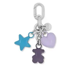 TOUS - Llavero Motifs Morado-Plata