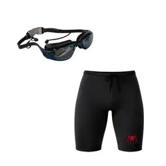 AQUA&MODA - PACK SHORT DE NATACIÓN ARAÑA ROJO Y LENTES DE NATACIÓN NEGROS POLARIZADOS SNLAQARÑRLPN
