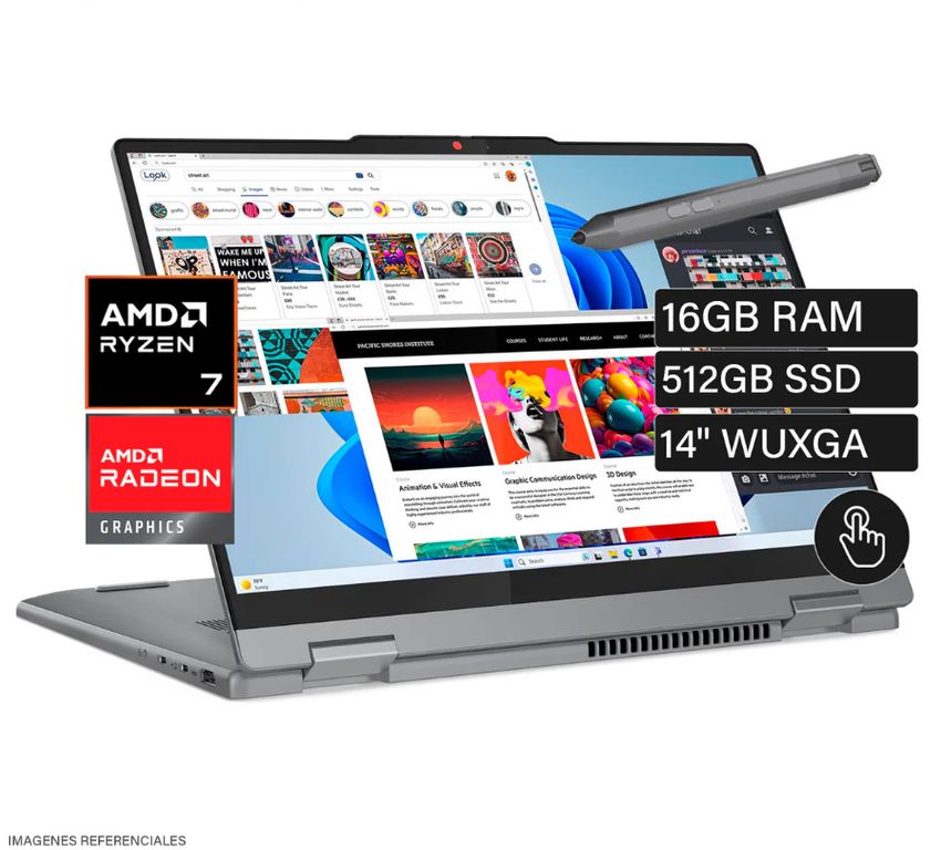 LAPTOP IDP 5 14AHP99 AMD RYZEN 7 8845HS ( 83DR007QLM ) RAM 16GB DDR5 - SSD 512GB - 14" TACTIL