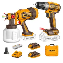 INGCO - Taladro atornillador 52nm + Pistola para pintar 800ml